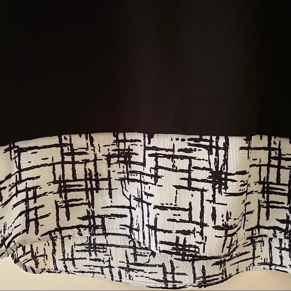 Mandy Evans Black & White Layered Blouse Top Geometric Pattern - Picture 2 of 2